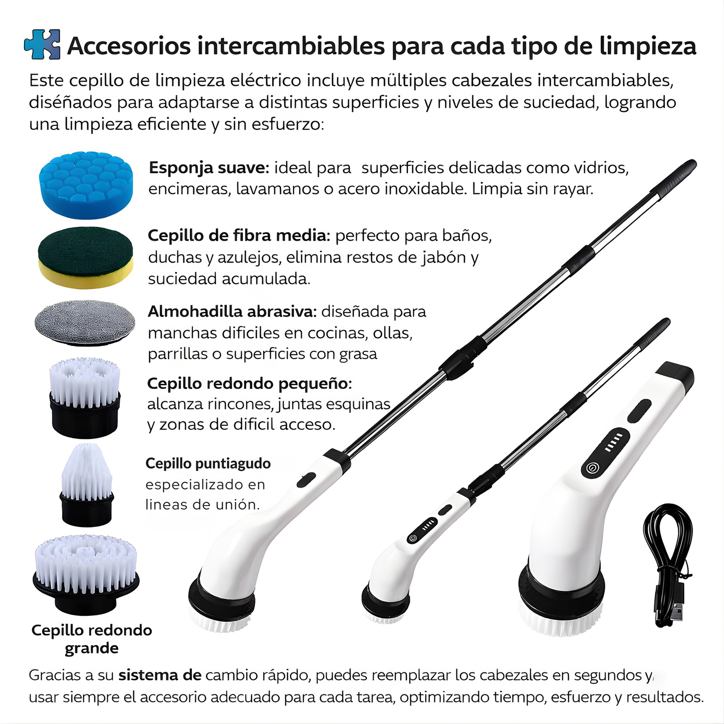 Cepillo De Limpieza Electrico 7 En 1